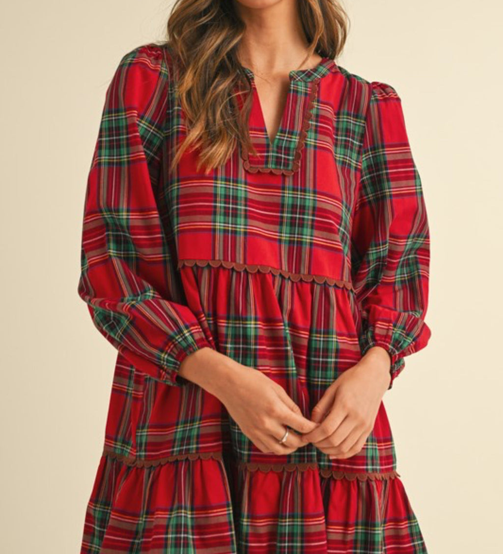 Perfect Plaid Babydoll Dress