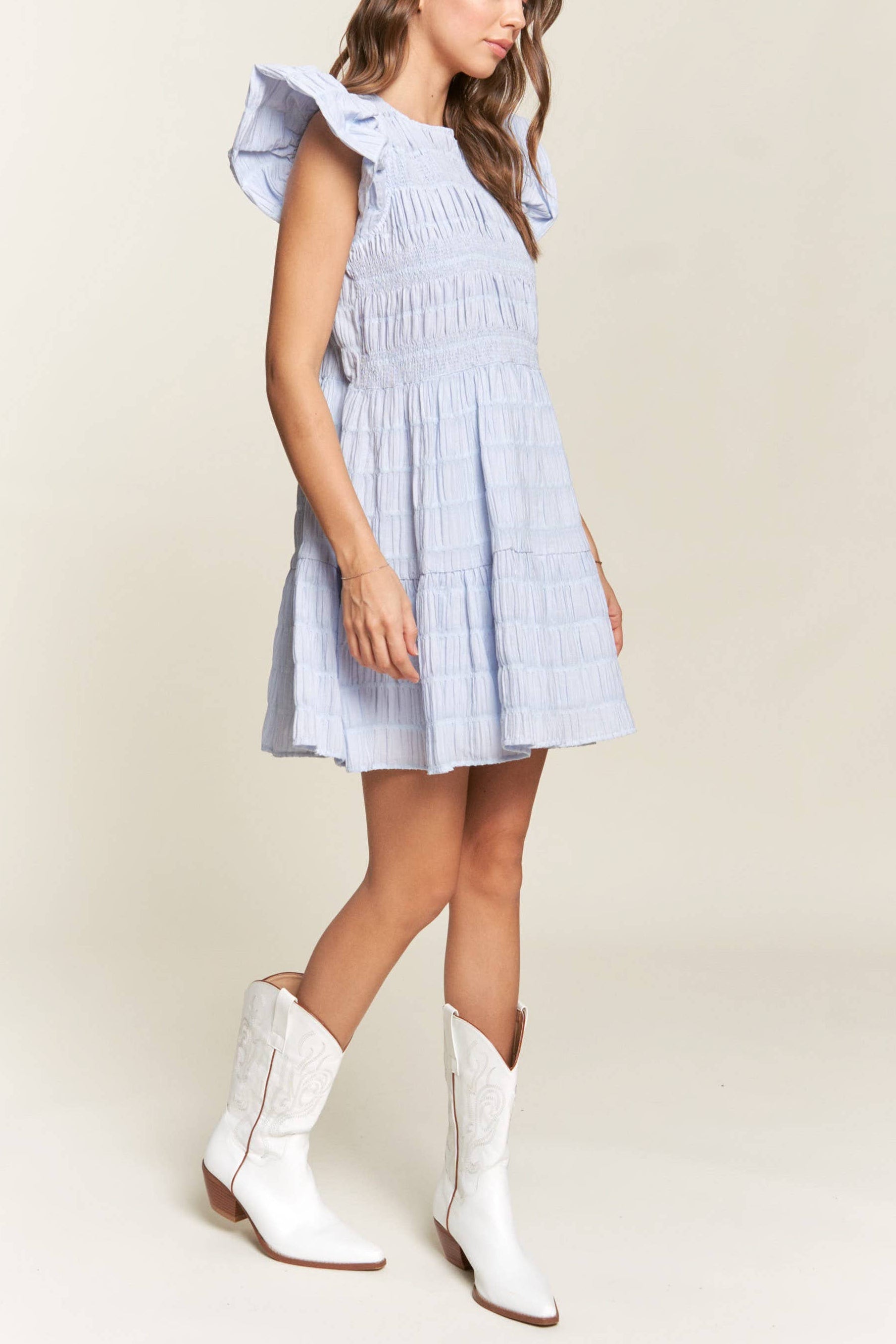 Bluebell Ruffle Smock Dress